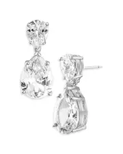 Cz By Kenneth Jay Lane Double Pear Drop Earrings