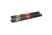 Brabus Style Einstiegsleisten Chrom Set Rote LED Smart Fortwo III 453