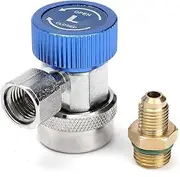 PolaLander Car R134A A/C Air Conditioner Adjustable Quick Connector Coupler Low Voltage Adapter Auto Air Conditioning Accessory Blue