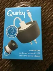 (NEW) QUIRKY POWERCURL Cord Wrap for Apple USB Cable & Power Adaptor - Black