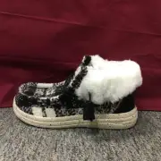 New LAMO Cassidy Kids CK2152 Hi-Top Lined Black Plaid Moccasins Size 1