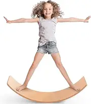 Wood Balance Board Kids, [90cm] Wobble Board for Kids Toddlers, Open Ended Montessori Waldorf Learning Toy, Gifts for 3 4 5 6 7 8 Year Old Boys Girls Kids Birthday & Christmas Stocking Stuffers