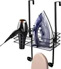 Ironing Board Holder Wall Mount with Hair Dryer Holder, Over-the-Door Iron & Boa