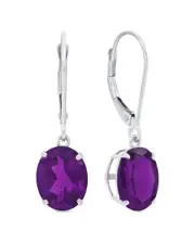 MaxColor Silver 4.50 ct. tw. Amethyst Dangle Earrings