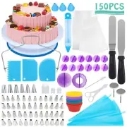 150pcs/set Cake Decorating Cupcake Kit Baking Equipment Rotating Turntable Stand
