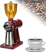 Adjustable Burr Mill,Electric Coffee Grinder,Electric Automatic Burr Mill High Capacity Commercial Coffee Grinder,Coffee Bean Grinder 180W, Coffee Bean Grinding Tool with 8-Adjustable Speed(Red)