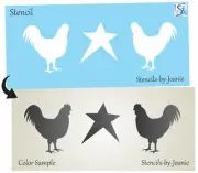 Stencil 5" Rooster Chicken Star Primitive Country Kitchen Signs Wall Art Border