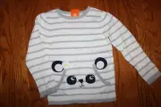 NWT Gymboree Flower Shower 4T Gray Striped Panda Bear Sweater