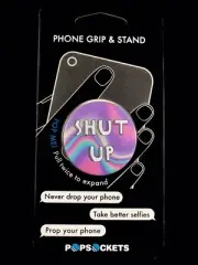 Authentic Popsockets Shut Up Purple Phone Holder Grip PopSocket Pop Socket