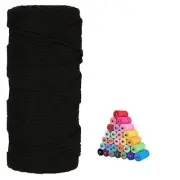 100% Natural Macrame Cotton Cord,3mm x109 Yard Twine String 3mm*109yards Black
