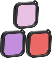 Waterproof Filter Set, 3-in-1 Red/Pink/Purple Diving Underwater Sports Action Lens Filter Photography Accessory for Insta 360 ONE R Sports Camera