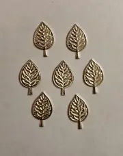 7 Pc 999 Silver Hindu Religious Lord Krishnas Tulsi Tulasi Patra Leaf 2 cm