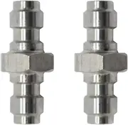 2 Pack Garden Hose Quick Connector Coupler Extender Plug Adapter Male to Male 8mm Adaptor for GHT Quick Connect Fittings Water Pipe Extension