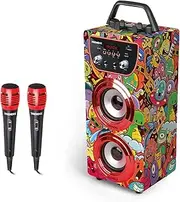 Trendix Karaoke Machine Children's Monster Club Karaoke System with 2 Microphones, Radio FM, USB, Bluetooth and SD Music Box Children Music Box with Microphone