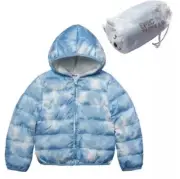 Epic Threads Packable Puffer Jacket Blue clouds Little Kids Size 5 NWT