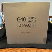 2 Pack 27FT Outdoor String Lights G40 Waterproof Dimmable Globe Patio Lights