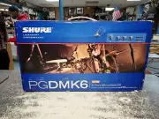 Shure PGDMK6-XLR 6pc drum mic microphone set case cords pg52 pg56 pg81