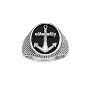 Stainless Steel Oval Anchor Gents Ring