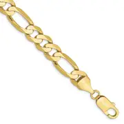 7 Inch 10K 8.75mm Concave Open Figaro Chain