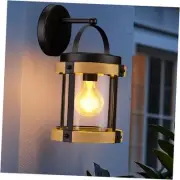 Solar Wall Lanterns Outdoor Waterproof Exterior Front Porch Light Solar Gold