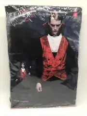 Fever Vampire Costume, Black & Red W/Waistcoat, Cape And Cravat Sz. L NEW