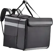 yuksok Pizza Delivery Backpack Pizza Backpack Expandable Bike Portable Shopping Support Rack 2 Layer with Reflective Strip Insulated