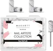Makartt Sanding Bands for Nail Drill:50 Pcs Small Nail Sanding Files With 2025 Upgrade Design 3.1mm Mandrel Bits,180 Medium Grits (White, #180)