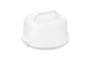 White Round Clip Lock Cake Boxes Holder Storage Container Easy Carry Fridge Food Tray