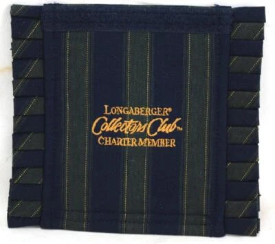 Longaberger Collectors Club Charter Member Handle Gripper Imperial Strip Bl/Gr