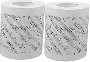 Ipetboom 2 Rolls Music Toilet Paper: Musical Note Printed Toilet Paper - Bathroom Tissue Roll - Soft Tissue for Home Office Public Spaces