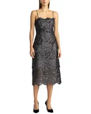 Zac Posen Tiered Floral Lace Dress