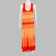 PROENZA SCHOULER Size S Orange Viscose Tie Dye Crossback Maxi Dress