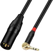 Tunghey Right Angle 3.5mm to XLR Male Microphone Cable Compatible With Tablet, Laptop, Amplifier, Audio Board (1m)