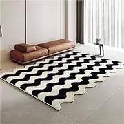 Wabi-sabi Style Carpets for Living Room Fluffy Soft Bedside Rug Light Luxury Bedroom Decor Thick Carpet Home Washable Floor Mat(D,140x200cm)