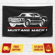 For Ford Mustang Mach 1 1969 Fastback Car Enthusiast 3x5 ft Flag Gift Banner