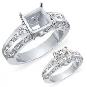 1.00 Ct Baguette Princess Setting Diamond Engagement Ring 14k Gold White F VS1