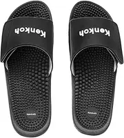 Kenkoh Kaiyo Acupressure Sandals (US 6) I Black I Japanese Massage Sandals I Reflexology Sandals for Pain Relief I For Women