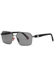 Moncler Montage Hexagon-frame Sunglasses - Grey Gunmetal ONE SIZE