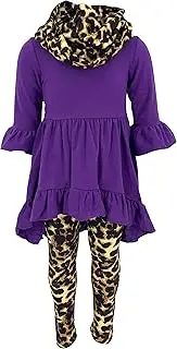 [Unique Baby] Girls 3 Piece Spring Colors Floral Legging Set