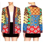 NWT $900 Alice + Olivia X Carla Kranendonk Artsy Collab Patchwork Jacket Sz 8