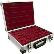 MC.Sammler Aluminium Coin Case with 5 Coin Trays for 170 Pieces 10 20 25 Euro Coins in Capsules