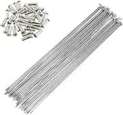 Silver 14G J Bend Bicycle Spokes 40Pcs With Nipples 80MM-305MM for MTB, Road Bike, Mountain Bike, Folding Bike - Steel Wheel Cycling Accessories
