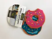 New Travelon Super Cute Two Donut Doughnut Sturdy Rubber Luggage Tags