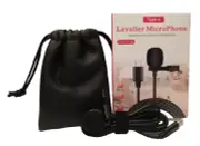 Lavalier Tie Clip Corded Microphone Type-C With Carrying Case TC-001 New