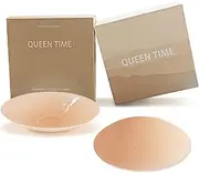 [OPMUYER] A Pair of Nipple Covers for Women, Invisible and Reusable Stick on Bra, No Glue in The Middle of The Boob Tape for Skin Protection（Skin Color） Beige