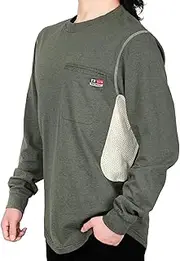 [BOCOMAL] FR Shirts for Summer Breathable Vented Design 6oz Heather Jersey Flame Resistant Long Sleeve Crew T Shirt