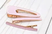 3PC LIGHT PINK HAIRPIN BARRETTE CROCODILE CLIP *SKANKY HOOPS*