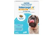 Interceptor for Dogs Chewable Wormer - Blue - 3 Pack for Large Dogs 22-45kg
