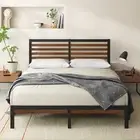 Zinus Bed Frame King Size Bamboo and Metal Bed Base with Footboard KAI