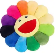 Sunflower Plush Pillow, Murakami Smile Face Flower Floor Pillow, Colorful Sunflower Plush Toy, Cushion Mat